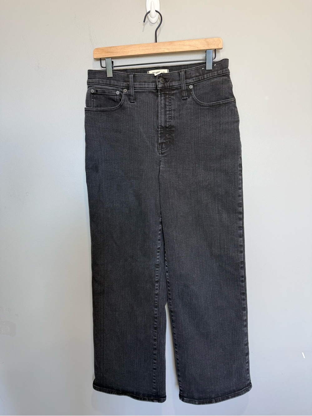 Madewell Perfect Vintage Wide-Leg Jeans Black Size 30 High Rise